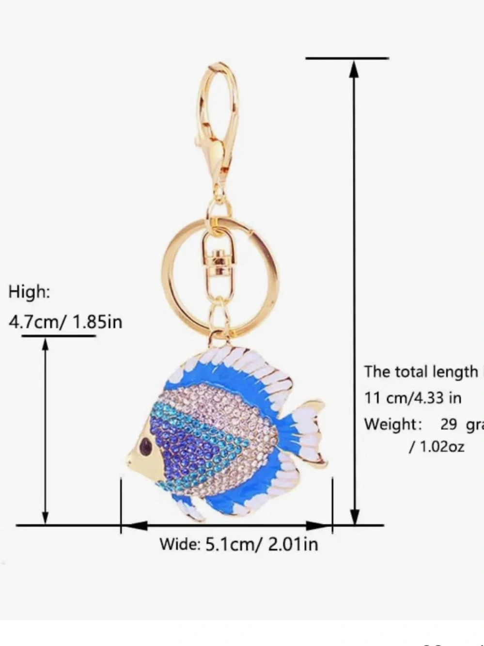 Crystal fish purse/bag charm Keychain